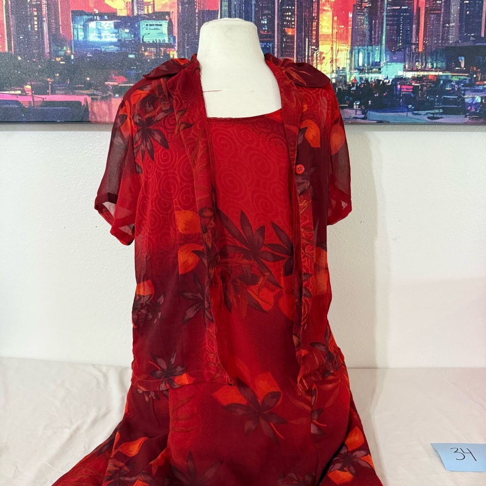 Elegant Red Asymmetrical Dress